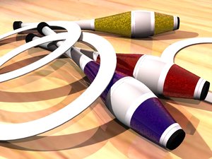 juggling clubs rings 3d max