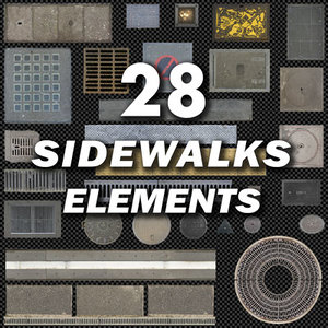 Sidewalk & Street Elements Layer Pack