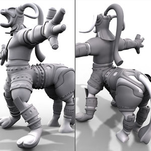 3d model of fantasy character beast