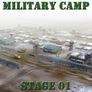 3d desert military base model