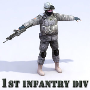 usarmy rigged character army 3d model