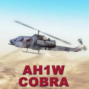 gunship helicopter ah-1w cobras 3d fbx