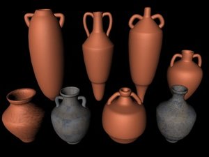 3d roman amphorae model
