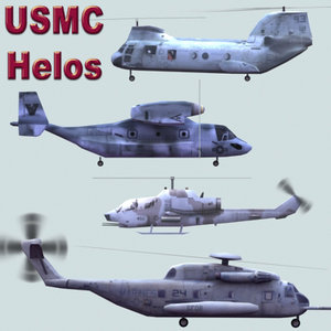 3d usmc helicopter games model