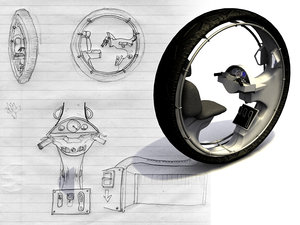 3d model of concept monocycle