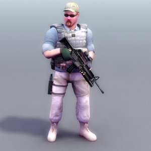 3d model military rigged