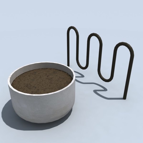 metal bike rack planter 3d model