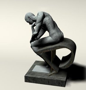 statue rodin thinker 3d model