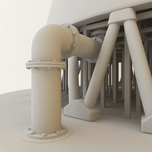 water cooling tower 3d model