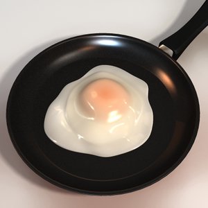 3d pan fried eggs model