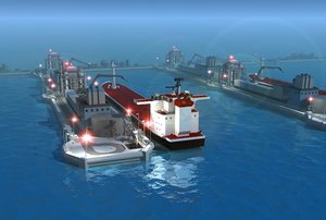 oil tanker fueling dock 3d model