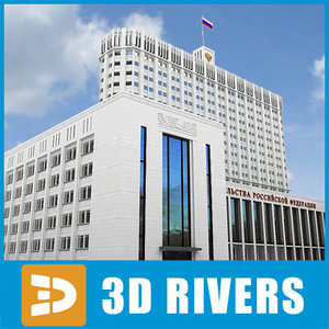 3d white house russian building