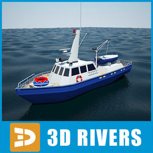 police ship boat 3d model