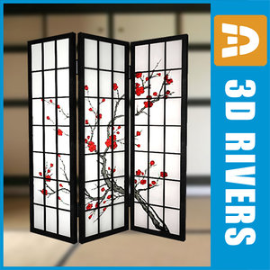 3ds max japanese folding screen