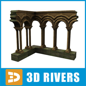corner arch ruined building 3d model