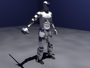3d model cyborg ninja character