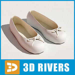 3d model ballet flats shoes