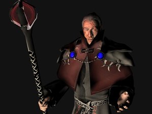 rigged black battle mage 3d max