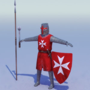 3d model crusader knight hospitaller