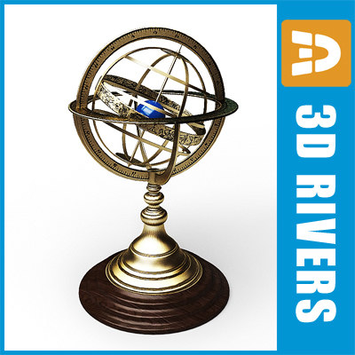 3d Model Old Armillary Sphere