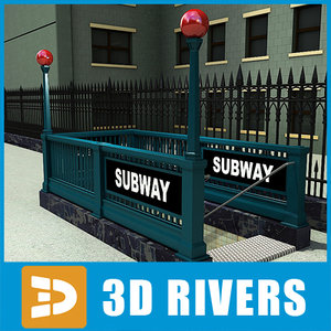 new york subway entrance 3d model