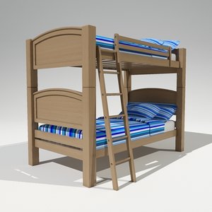 3d model kids bunk bed