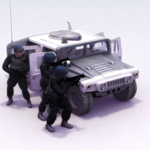 police swat team hummer 3d max
