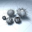 3d urchins sea set