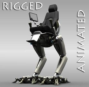 3dsmax robot rigged animation