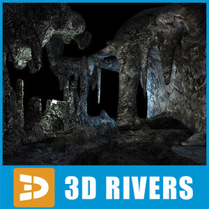 underwater cave 3d model