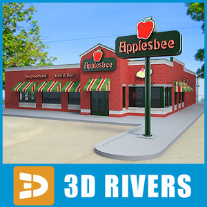 fast food applebee 3d model