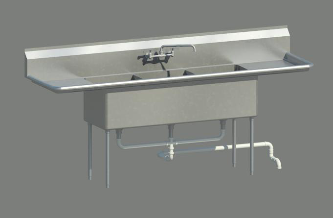 commercial kitchen sink revit
