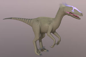 3d theropod deinonychus skinned