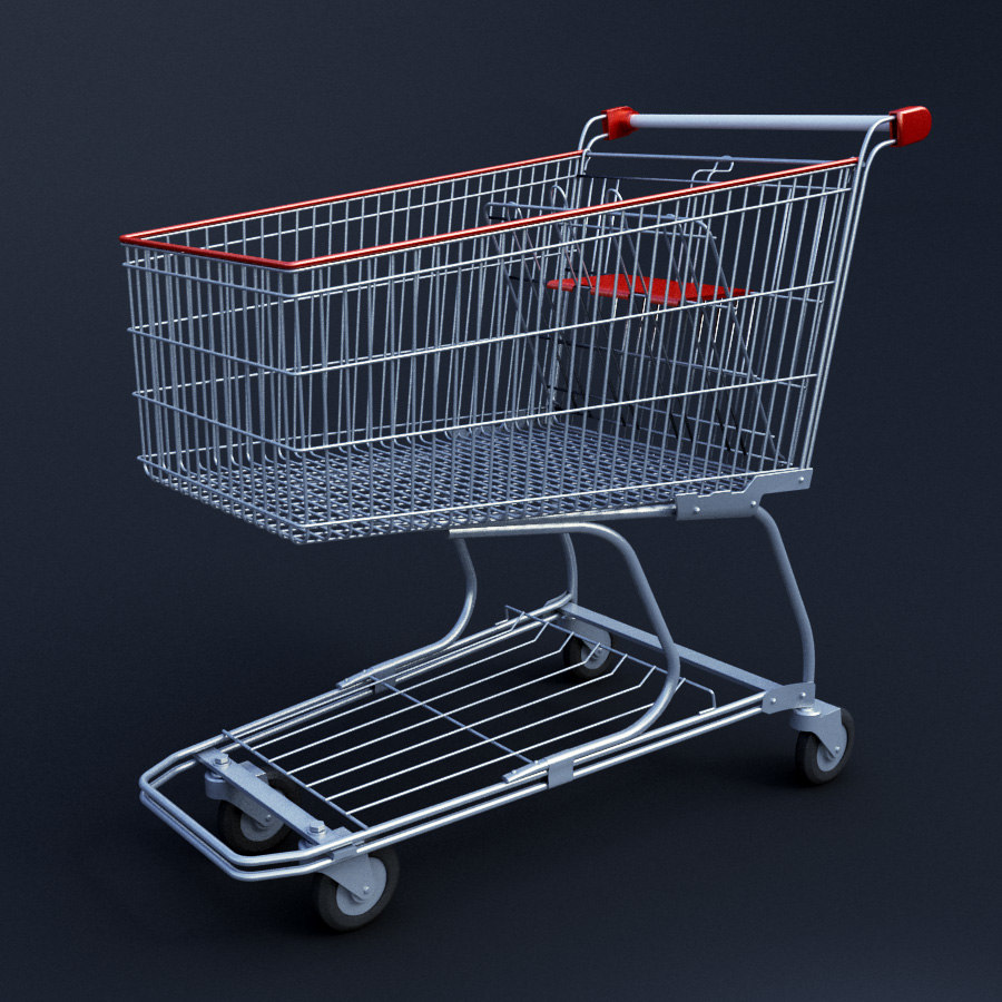 shopping cart 3d obj