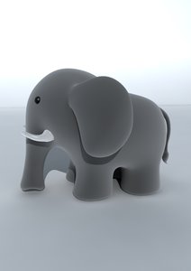 3d model of cute elephant