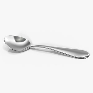 silver dessert spoon 3D model