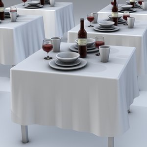 3d dinning table setting model