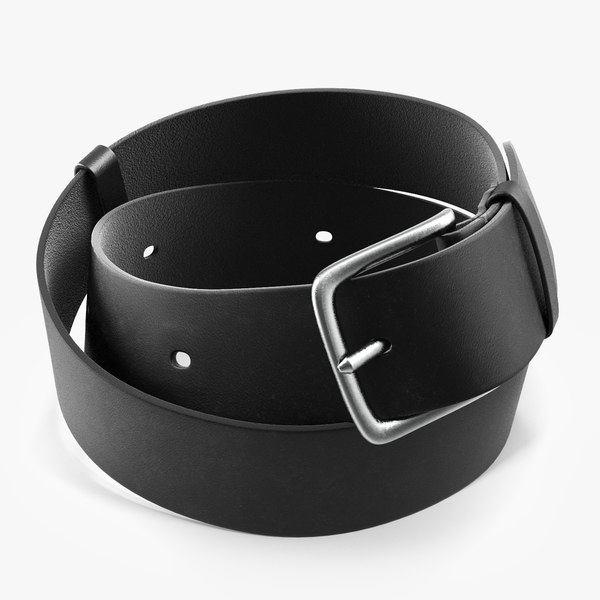 black leather belt 3D model