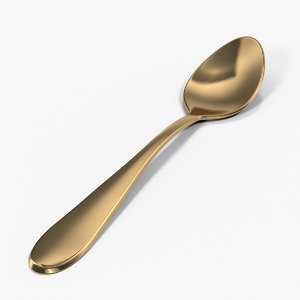 3D golden dessert spoon
