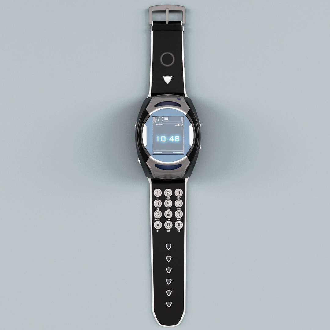 3d model clock mobile phone