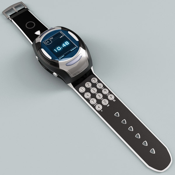 3d model clock mobile phone