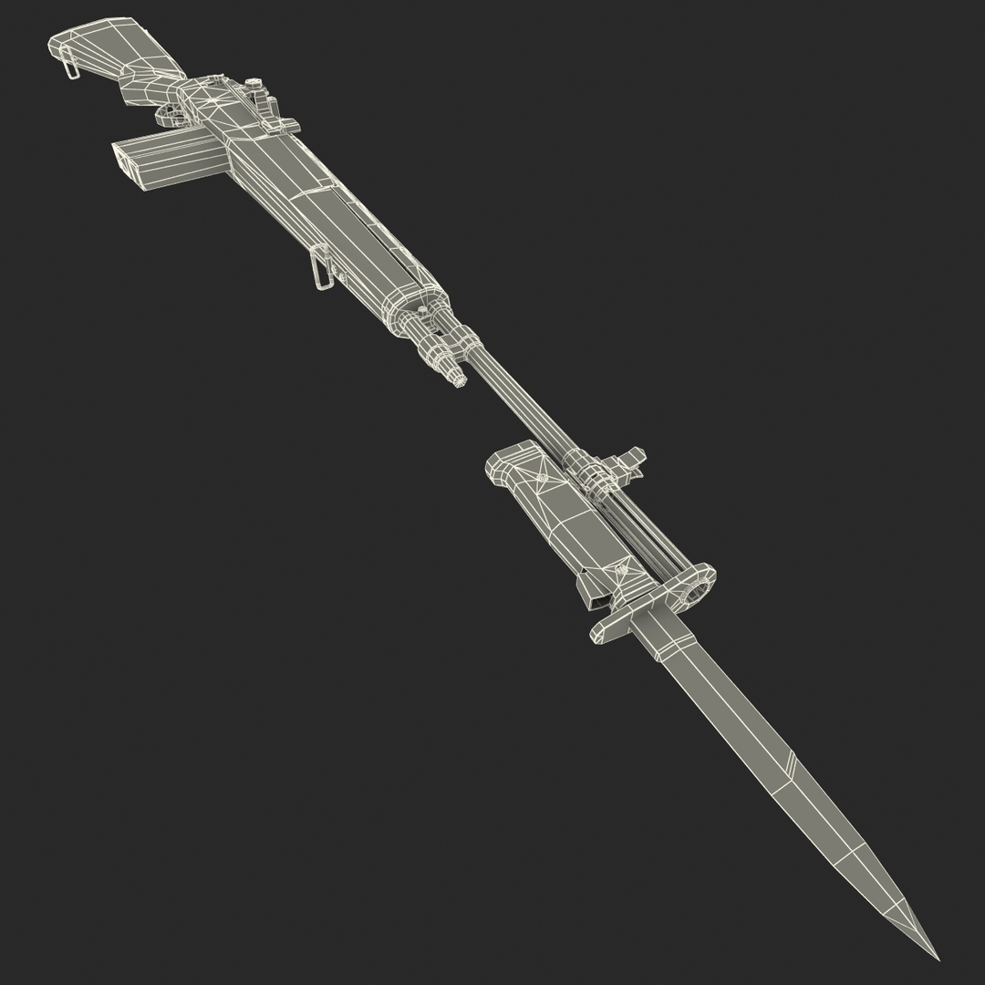 3d m14 rifle m6 bayonet