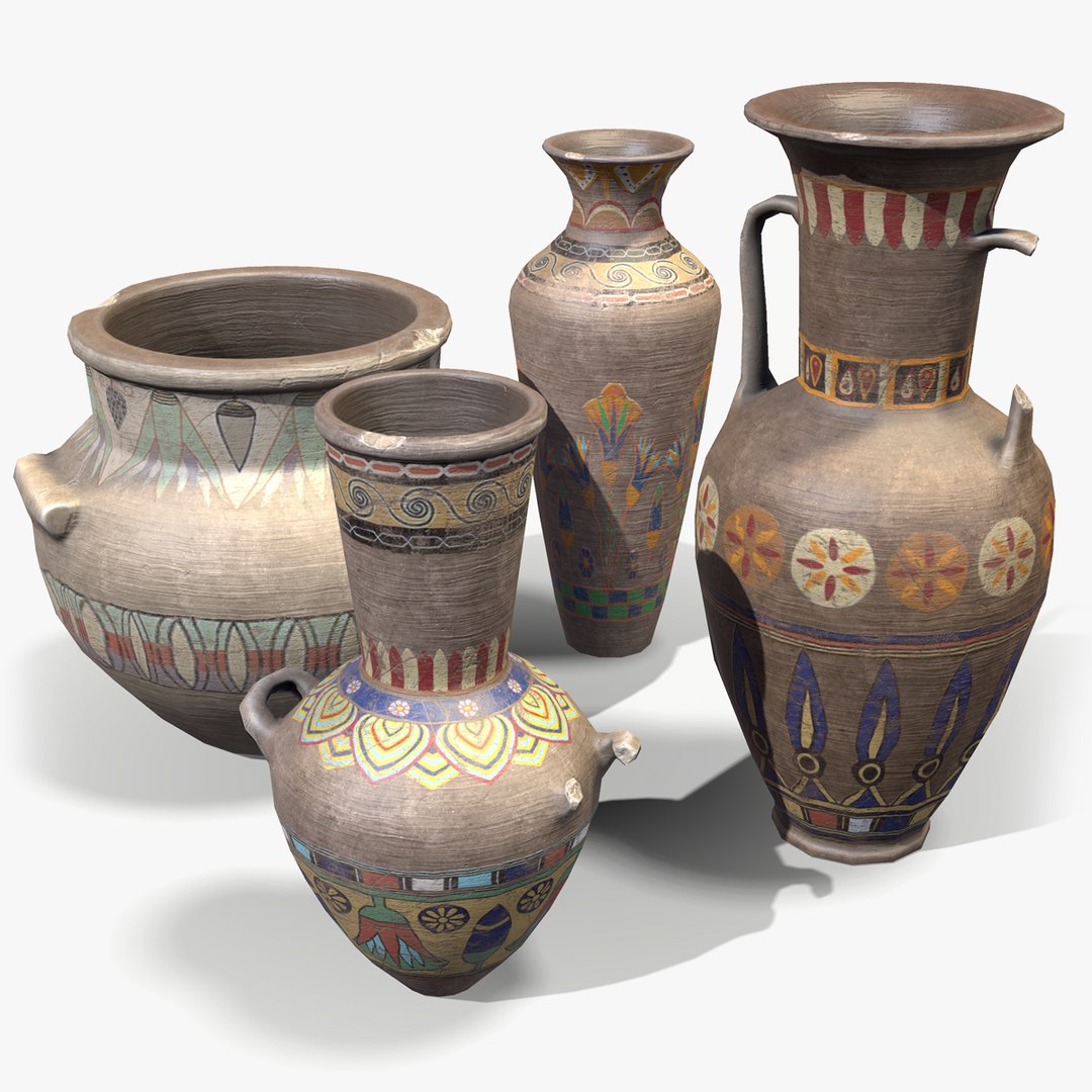 3D ready egyptian vases model TurboSquid 1456120