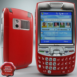 palm treo 750 red 3d model