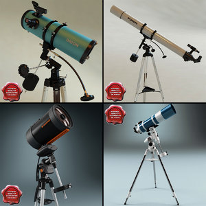 maya telescopes set modelled