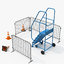3D maintenance wheeled ladder barriers