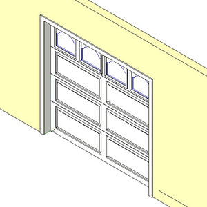 Garage Door_ 1 Car_ Raynor Ranch w Cathedral Glass Panels