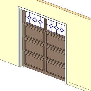 Garage Door_ 1 Car_ Raynor Ranch w Diamond Glass Panels