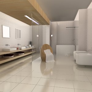 bath room scene 01 3d model