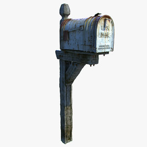 old wooden mailbox 3d model
